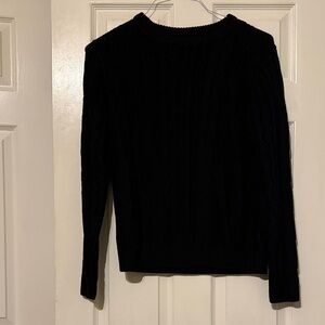 Elegant Black Crew Neck Sweater